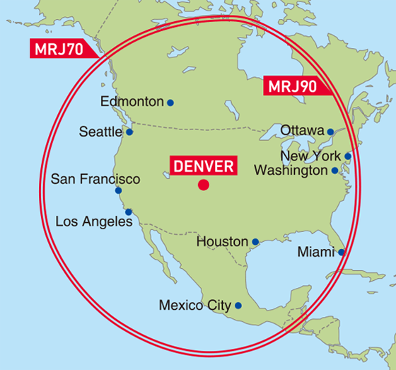 図：MRJの飛行距離