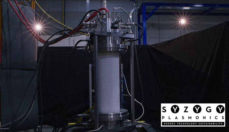 Commercial-scale Rigel™ photoreactor undergoing testing at Syzygy's manufacturing facility in Pearland, Texas