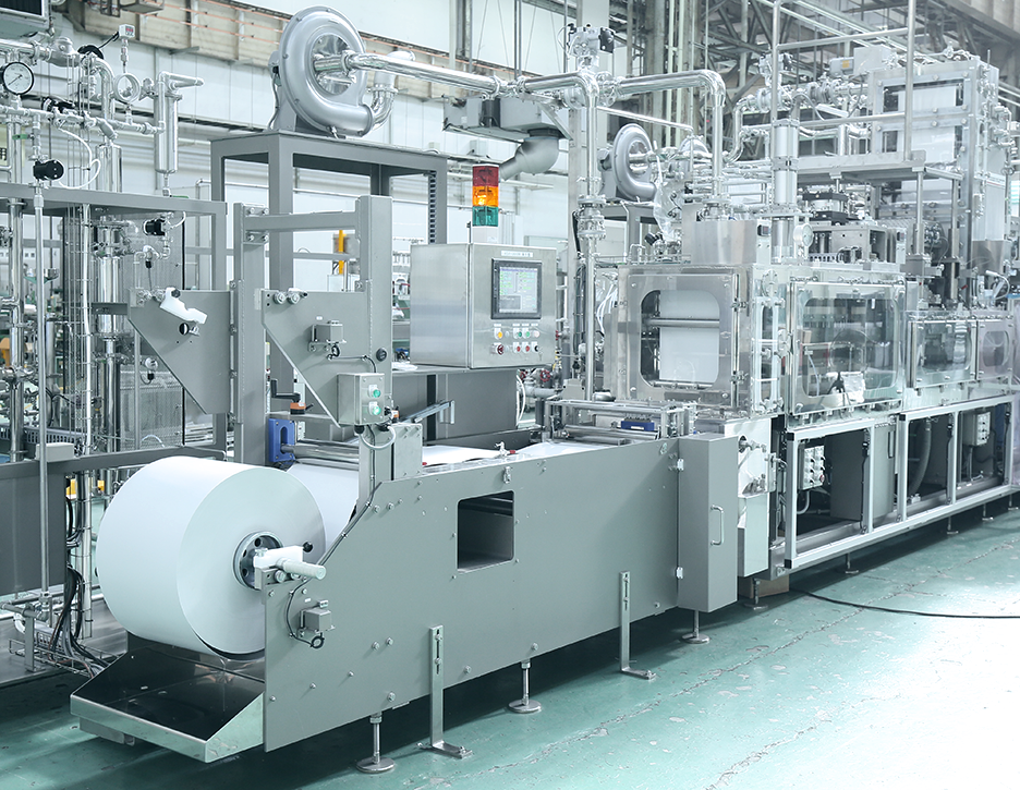 Food pouch filling machine outlet
