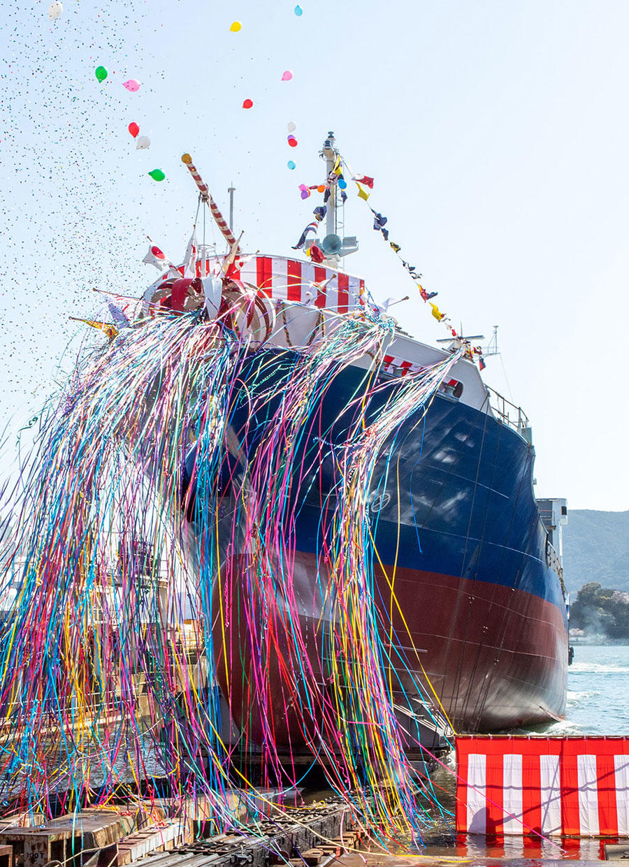 Launch ceremony at the MHI Shimonoseki Shipyard & Machinery Works