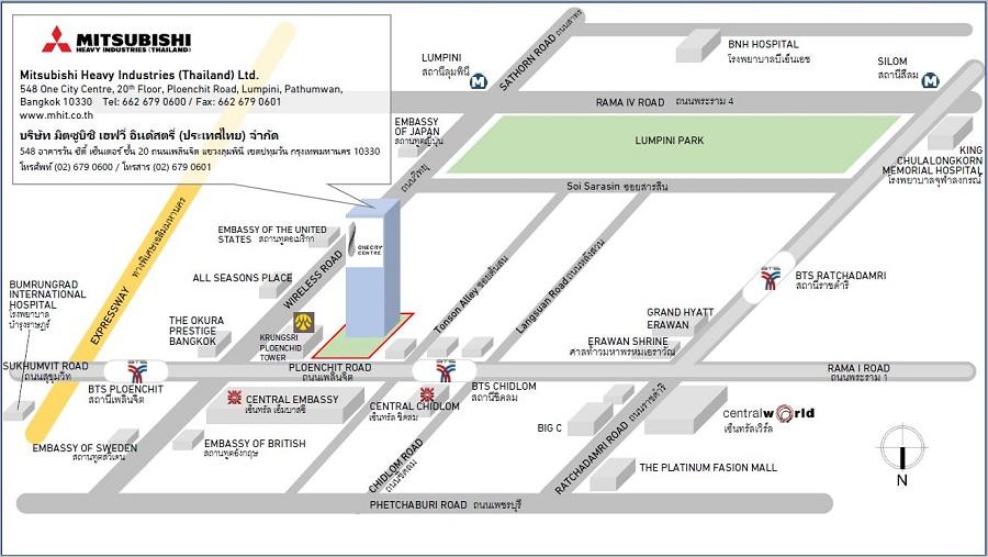 Mitsubishi Heavy Industries in THAILAND Map