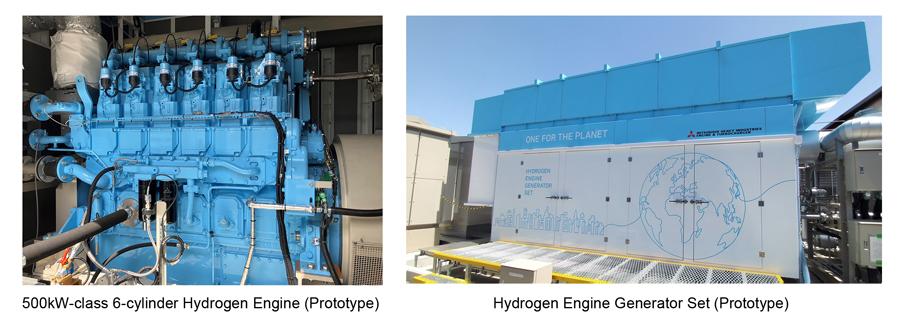 500kW-clas 6-cylinder hydrogen engine (Prototype) , hydrogen engine generator set (Prototype)
