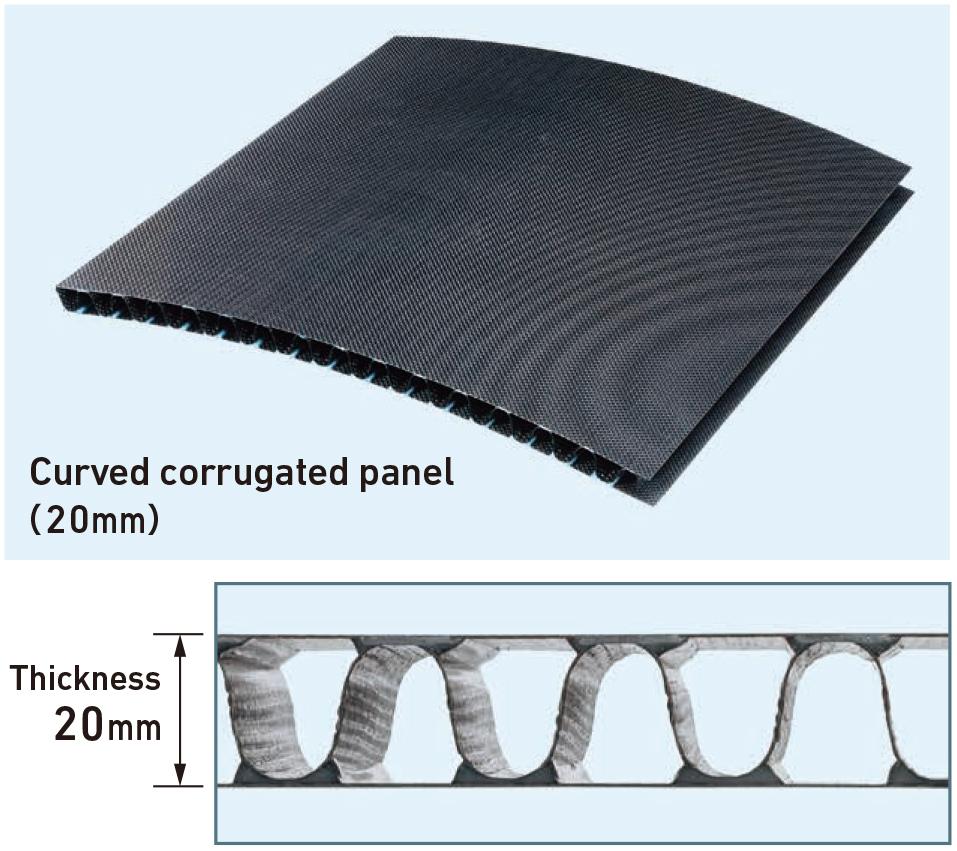 Curved corrugated panel