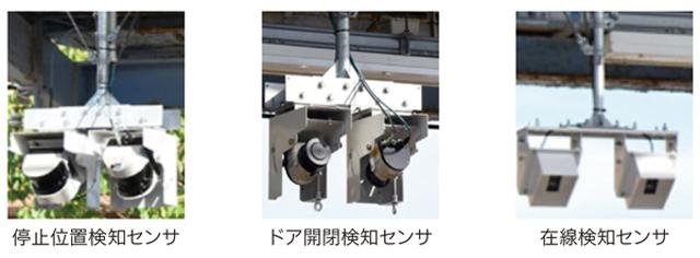 停止位置検知センサ、ドア開閉検知センサ、在線検知センサ