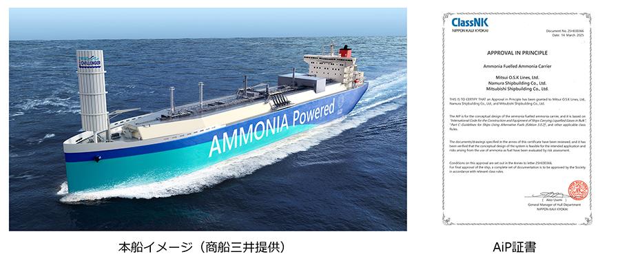 本船イメージ(商船三井提供)/AiP証明